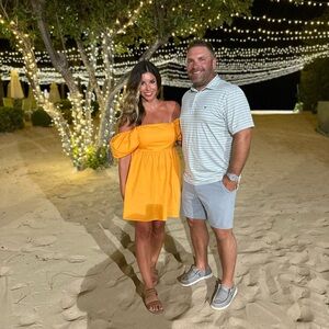 Orange Puff Sleeve Mini Dress